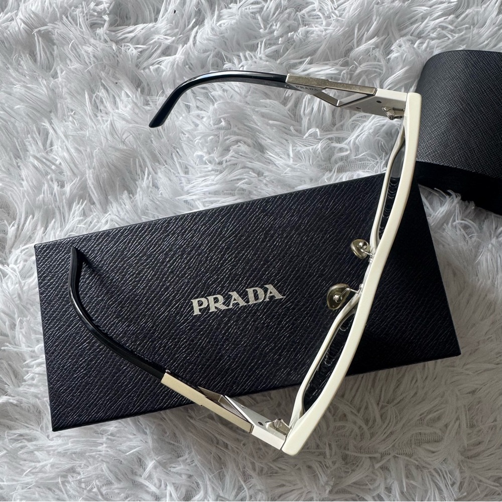 Prada Ivory White Sunglasses Oversized - Picture 8 of 13